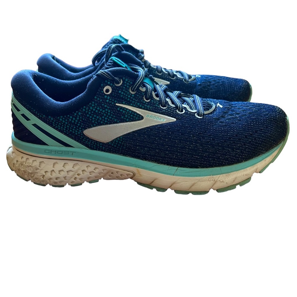 Brooks Womens Ghost 11 Blue Lace Up Running Training Shoes Size US 7.5